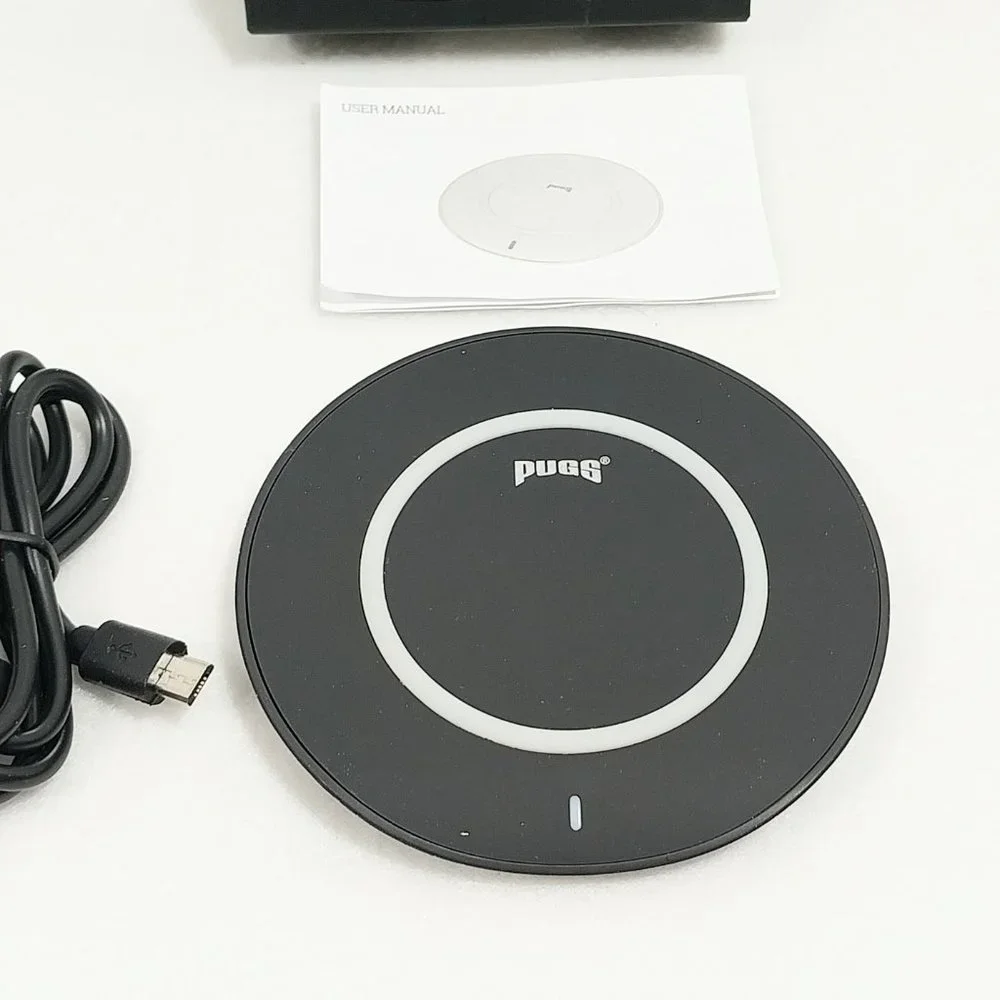 Pugs Wireless Charging Pad 2A Output Black & White New With Box #1332